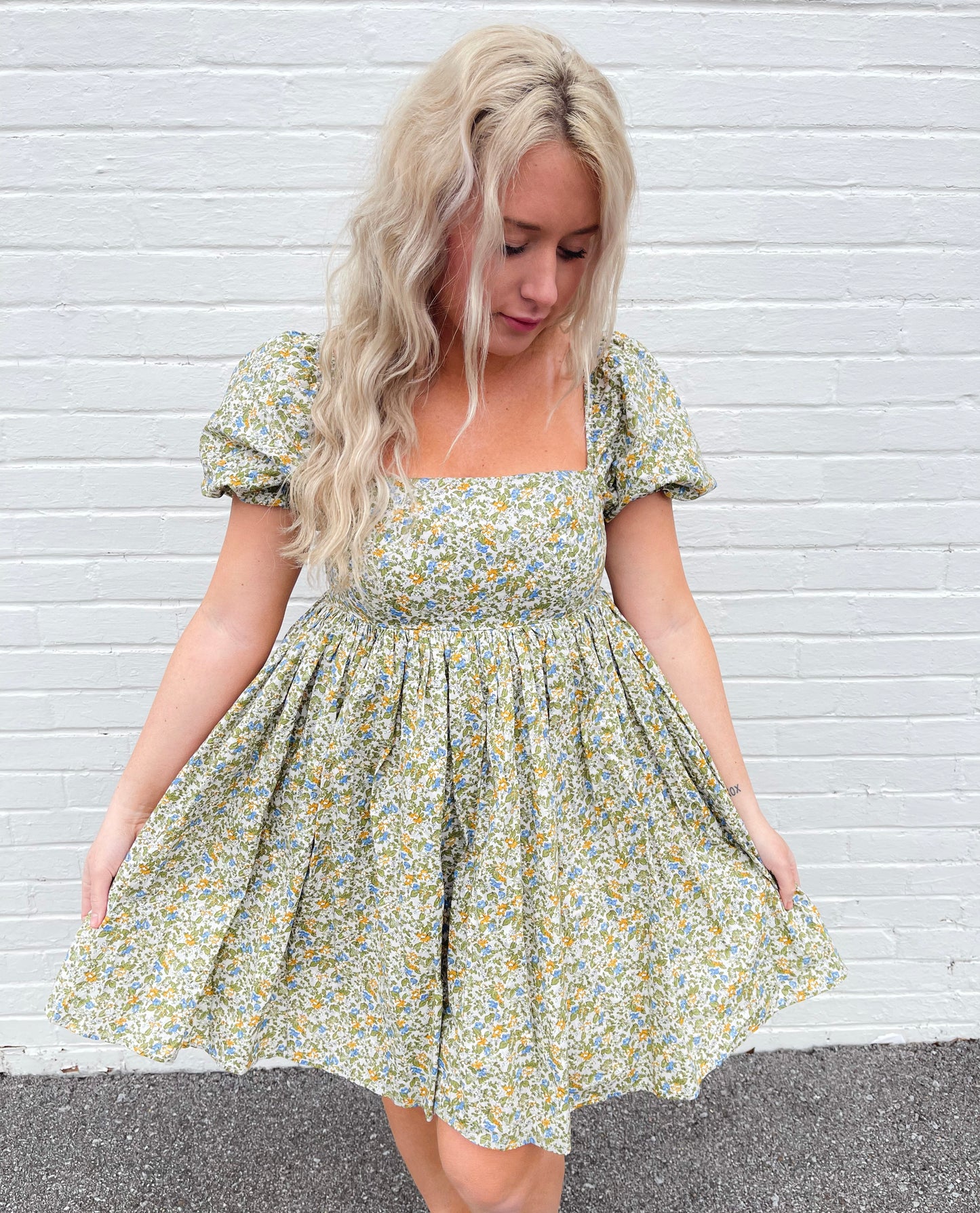 Southern Belle - Green Floral Dress